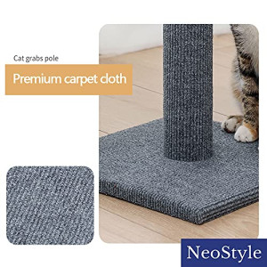  Cat Scratching Post for Indoor Cats,Cat Scratcher with Hanging Ball,Durable Cat Scratcher Pole with Sisal Rope,Cat Carpet Scratching and Kittens (Grey+ Beige)
