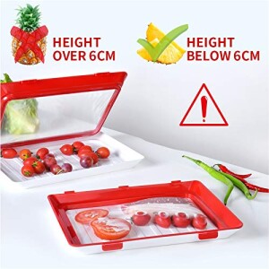 Food Tray Zero Waste Food Storage Containers Flat Reusable Freezer Food Preservation Tray Space Food Savers, Keeper Freezer Meal Trays Fresh, Meat,Cheese