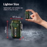 Rechargeable Dual Arc Electric Lighter  Waterproof  Flameless and Windproof - for Daily Use, Camping, Hiking, Outdoor Adventure (Green Camouflage)