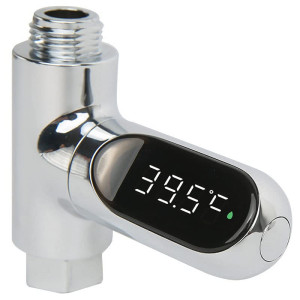 Shower Thermometer LED Display � 360 Rotating � Show Thermo and Time � Change Unit to Celsius and Fahrenheit