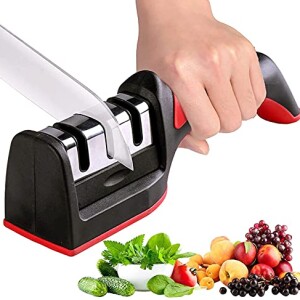 Knife Sharpener Kitchen Knife Sharpener for Sharpening and Polishing Kitchen Knives with Easy Manual Sharpening for Straight Knives Perfect