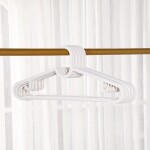 Pack of 10 Plastic Clothing Notched Hangers Heavy Duty Durable Coat and Clothes Hangers, Lightweight Space Saving Laundry Hangers Hangs up to 6 lbs
