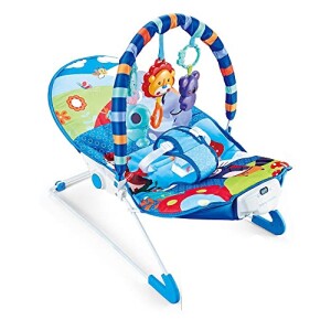 Generic Hu Baby Baby Bouncer with Hanging Toys for 3 Months, Blue