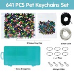The Best Crafts 641 PCS Bead Pets for Kids Pony Beads Pet Keychain Craft Kit DIY Create Your Own Backpack Hook Keyring Lanyard Clips Projects Art Toys Girls Boys