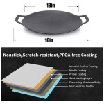 Korean BBQ Grill Pan with Nonstick 6-Layer Coating,13" Round Aluminum Non-stick Stove Top Grilling Grill