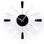 Orient wall clock sunrises white and black color Circle shape wall clock size 36x36cm