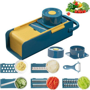 Vegetable Chopper, Multi-function Hanging Slicer with Large Container, for Onion Salad Potato Veggie Chopper Dicer Grater