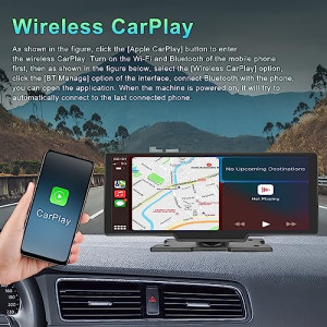 RoadMap World's First *Dual BlueTooth With Car Logo* Portable Wirelessouch Screen, Mobile Mirroring, Play Video files (For Porsche)