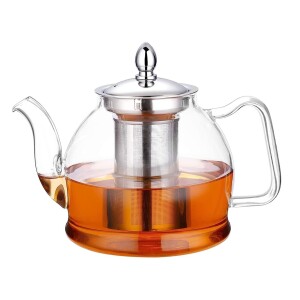 Borosilicate Glass Tea Pot Coffee Teapot with Heat Resistant Glass Infuser Tea Kettle Loose Leaf Tea Pot 1200ml