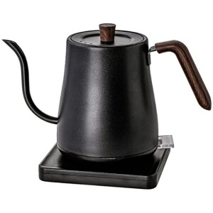 Gooseneck Electric Kettle 0.8L,Pour Over Coffee and Tea Kettle Wood Handle, Stainless Steel Inner,1000W