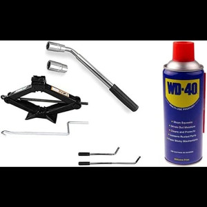 Car Breakdown Emergency Spare Type Kit 2 Tonne Scissor Jack Extendable Wheel Brace Socket Wrench Repair Kit