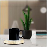 USB Cup Warmer Electric Heater for Office Desk Use Plate Temperature Controller for Coffee Milk Tea Cocoa Hot Chocolate Light Brown