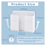 4 Pcs Wall Mount Mobile Phone Stand Self Adhesive Mobile Phone Mount With Hook, 4 Cable Clips