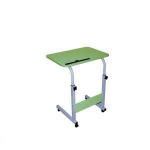 Inhouse Laptop Table Desk Stand Mobile Computer Height Adjustable With Rolling Wheel For Bedroom Living Room Office Green Color 60X40Cm