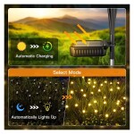 8 Heads Energy Saving Intelligent Light Control IP65 Waterproof Landscape Light Garden Firefly Shape LED Solar Lawn Stake Light Garden Supplies 2-Piece Warm White