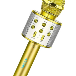Wireless Bluetooth Karaoke Microphone for Kids 5 in 1 Portable Handheld Karaoke Mic Speaker Player Recorder