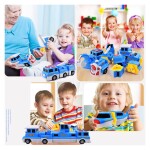 34Pcs Boys Girls Magnetic Toy Cars Set, Kids Magnetic Building Blocks Cars, Magnetic Connected Buliding Toys for Baby Educational Preschool learning Toddler