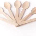 ROSYMOMENT Wood Cutlery Dessert Spoons Natural Alternative to Plastic, Disposable Spoon 16 cm 50 Pieces Set