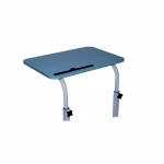 INHOUSE Laptop Table Desk Stand Mobile Computer Height Adjustable With Rolling Wheel For Bedroom Living Room Office Blue Color 60X40Cm