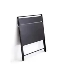 Inhouse Folding Table, 2 Tiers Computer Desk With Shelf Home Office Small Desk With Metal Legs 80X50CM Black Color