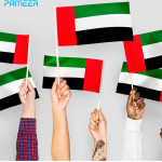 12 Pcs UAE National Day Celebration Flags Hand Held Flags Emirati Day Flag Wood Hand Grip UAE Flags for Cars Home