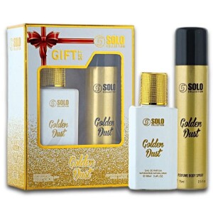 Non Alcoholic Golden Dust 2 Pieces Perfume Gift Set For Unisex - Eau De Parfum 100ml & Perfume Body Spray 75ml