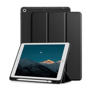 Smart Case with Pencil Holder for iPad 10.2 Inch Generation 2021/2020 / 2019, Black