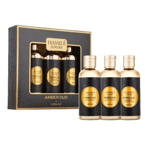 Luxury Amber Oud 3pcs Cosmetics Gift Set - Personal Care (Shower Gel + Body Lotion + Shampoo Conditioner)