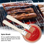 BBQ Grill Accessories Heavy Duty 8 Pieces Grilling Tools, Barbecue Stainless Steel Utensils Set Gift with Fork Oil Spreading 