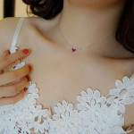 925 Sterling Silver Cute Mini Heart Short Clavicle Necklace + Bracelet For Women