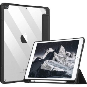 Protective Case Cover For Apple iPad 10.2 inch (2021/2020/2019) Generation with Pencil Holder, [Support Apple Pencil Charging and Touch ID]
