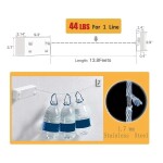 Retractable Clothesline (Double line), Indoor Outdoor Wall Mounted Clothes Dryer Rope Clothing Retracting Adjustable Stainless Steel Line, 13.8 Feet