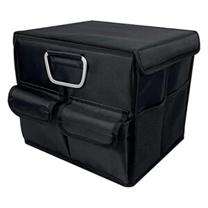 Collapsible Multi-Compartment Car Trunk Organizer with Lids