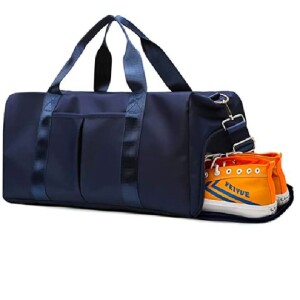 Sports Duffel  Multi Pocket with Wet and Dry Separation, Special Flap for Shoes, Large Capacity Gym Bag for Men and Women (Navy)