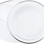 Rosymoment Plastic Bowls Set Of 10 Pieces  Silver