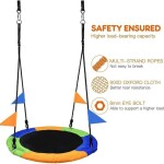 40 Inch Saucer Tree Swing Flying 660lb Weight Capacity 2 Added Hanging Straps Adjustable Ropes
