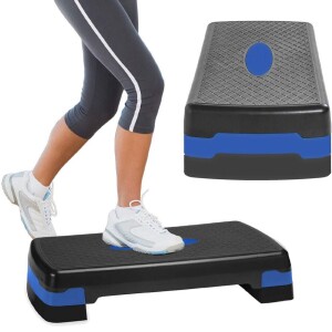 Spall Fitness Aerobic Step Exercise Step Full And Compact Sizes Workout Deck With Adjustable Riser Height And Non Slip Textured Surface