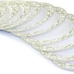 Rosymoment Premium Quality Plastic Gold Dinner Plate 10 Inch, Set Of 10 Pieces