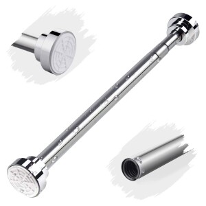 Shower Curtain Rod, 40- 66 inch Adjustable Tension Spring,Telescopic Curtain Pole Stainless Steel Extendable Clothes Rail Extendable Pole,No Drilling (40-66 inch)