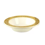 Rosymoment disposable  4" plastic bowl with golden rim 10 piece set