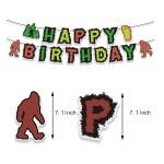 Party Decorations Set 96-Piece Bigfoot Theme Birthday Supplies Bigfoot Stickers Happy Birthday Banner Balloons Cake Topper