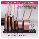 Pot Rack Organizer,Expandable Pot and Pan Organizer for Cabinet,Pot Lid Organizer Holder with 7 Adjustable Compartment