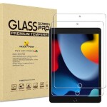 2 Pack ProCase iPad 10.2 9th Generation 2021/ 8th 2020/ 7th 2019 Screen Protector, Tempered Glass Screen Film Guard