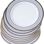 Rosymoment Premium Quality Plastic Dinner Plate 9-Inch, Set OF 10 Pieces, Light-Weight 35Grams
