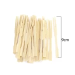 Rosymoment Bamboo Forks 3.5 Inch,(50pcs) Mini Food Picks for Party, Banquet, Buffet, Catering, and Daily Life Two Prongs - Blunt End Toothpicks