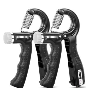 ROCK POW Hand Grip Strengthener 2 Pack Adjustable Resistance 10-130 lbs Forearm Exerciser?Grip Strength Trainer