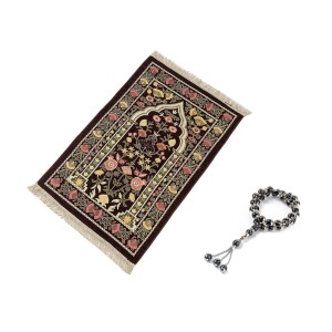 Muslim Prayer Rug with Prayer Beads,Soft Islamic Prayer Rug,Prayer Carpet Mat 70x110cm