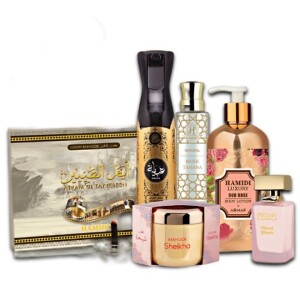 Luxurious Home Fragrance & Cosmetics Gift Set - Bakhoor | Air Freshener | Water Perfumes | Body Lotion | (Assorted)
