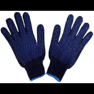 Blue dotted double sided Cotton Hand Gloves for Industrial and Indore