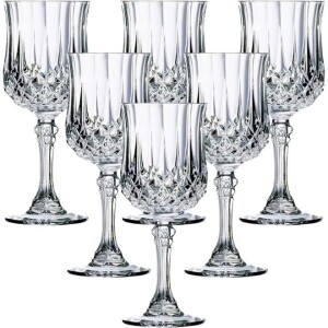 Cristal Glassware Set of 6,Elegant Unbreakable Hard Crystal Goblets 160ml